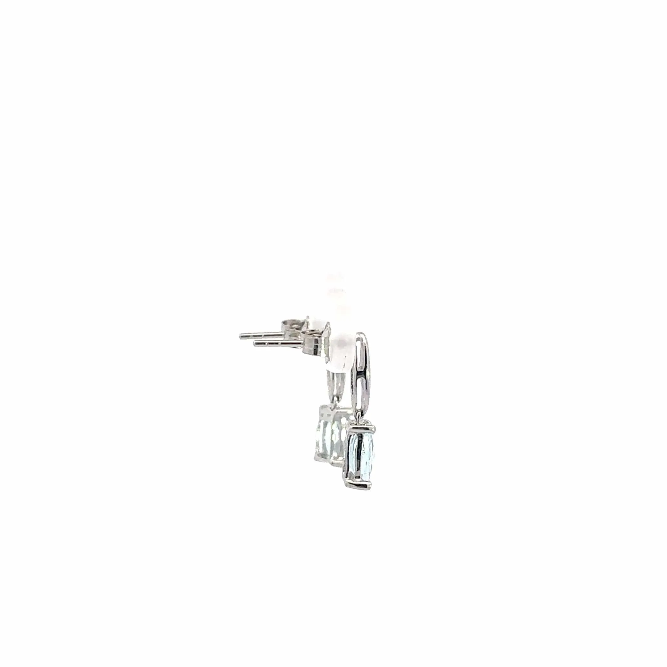 Baikalla™ Classic 14k White Gold Aquamarine Dangle Earrings