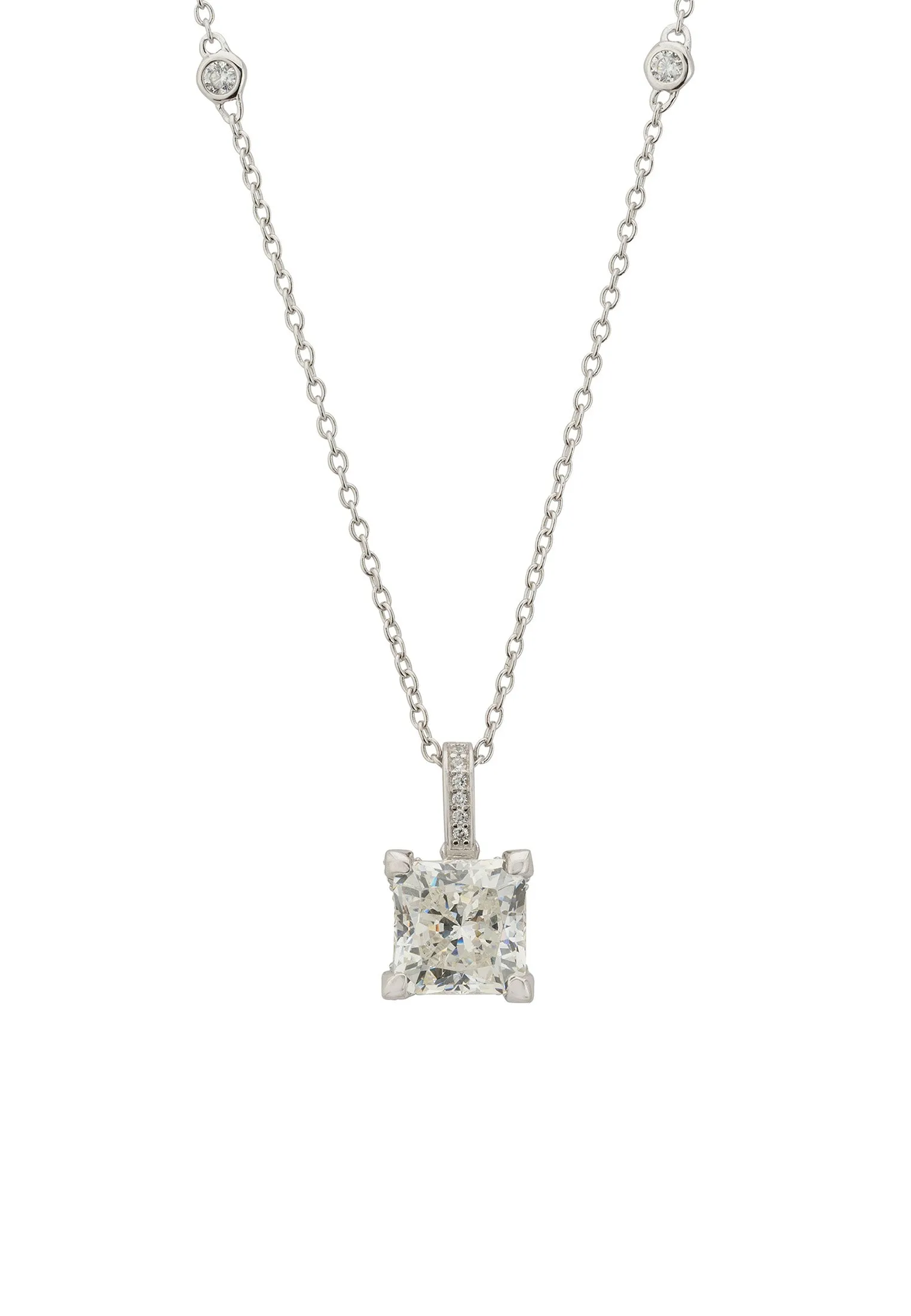 Bel Air Pendant Necklace Moissanite Silver