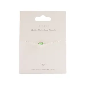 Birthstone Bracelet Silver - August