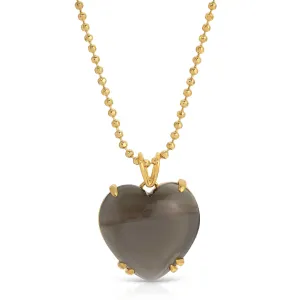 Black Moonstone Heart Necklace