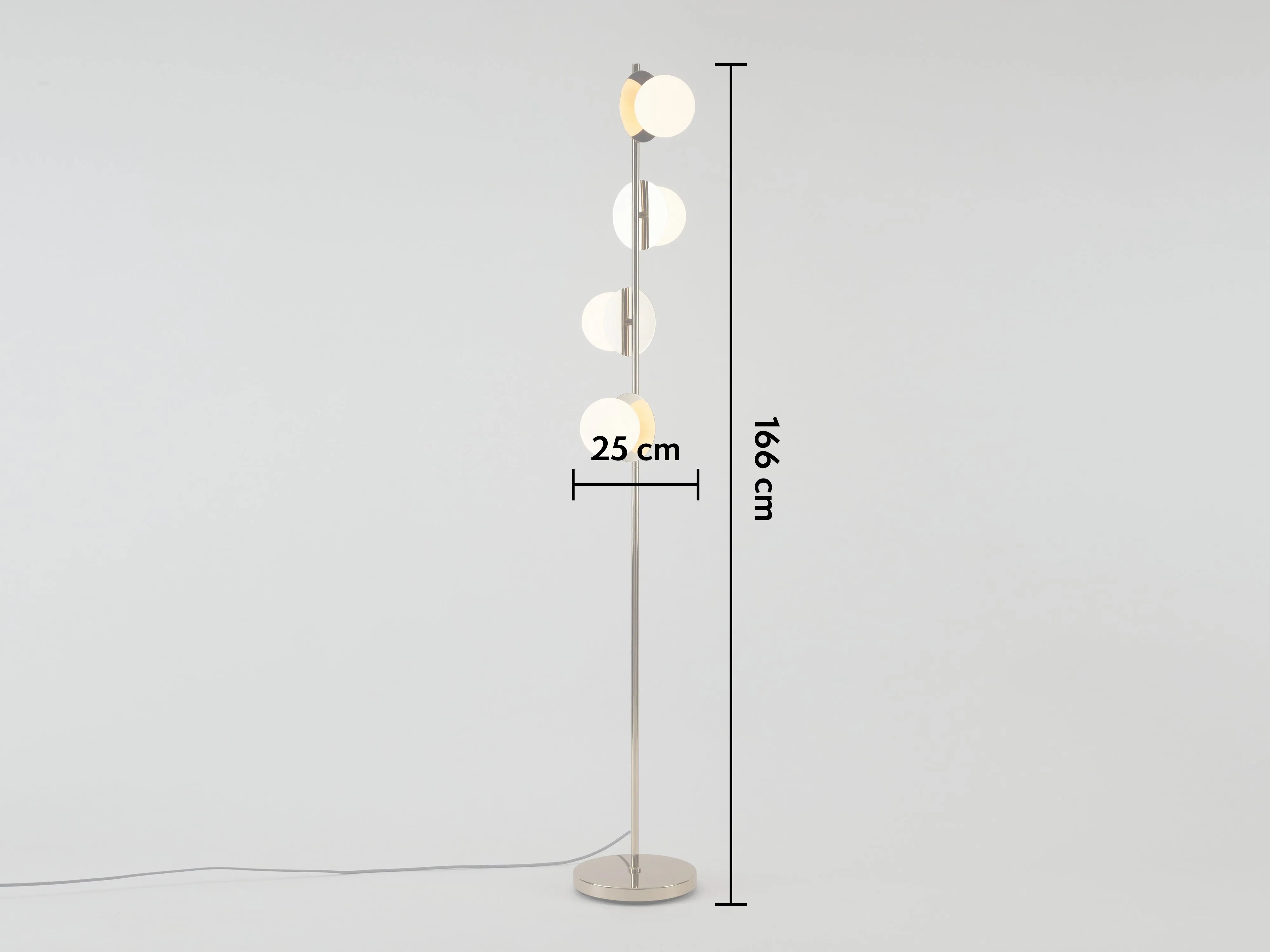 Brass opal disk floor lamp