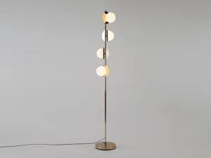 Brass opal disk floor lamp