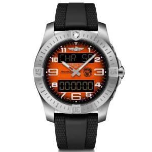 Breitling Professional Aerospace B70 Orbiter 25th Orange Dial Black Rubber Strap Watch 43mm - EB70101A101S1