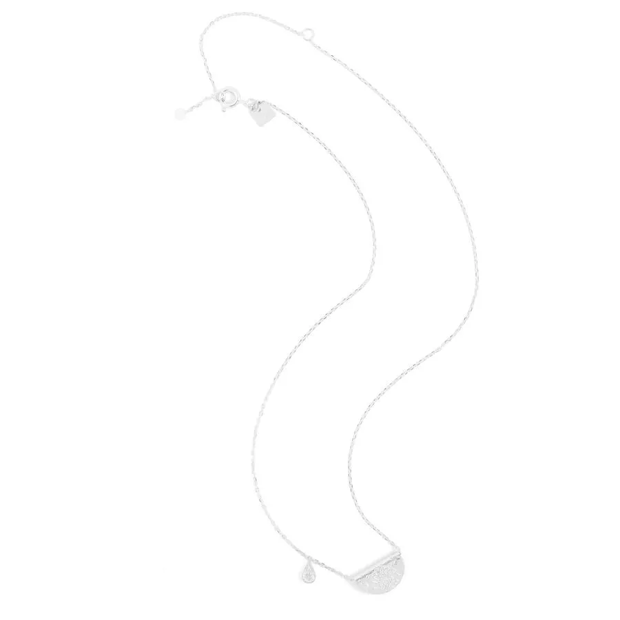 By Charlotte Lotus Birthstone Necklace (June), Silver
