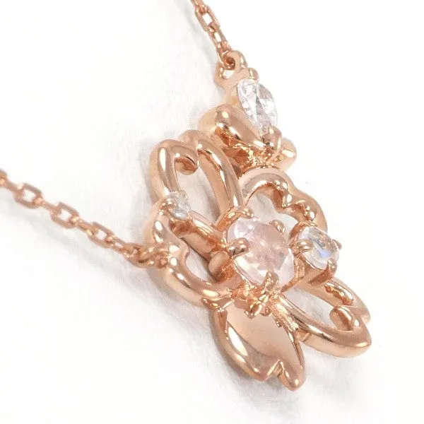 Canal 4°C Silver Necklace with Platinum Plating and Zircon Pendant