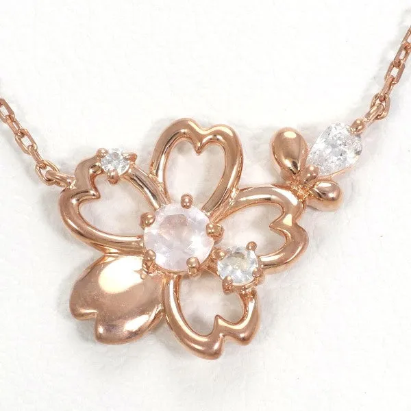 Canal 4°C Silver Necklace with Platinum Plating and Zircon Pendant