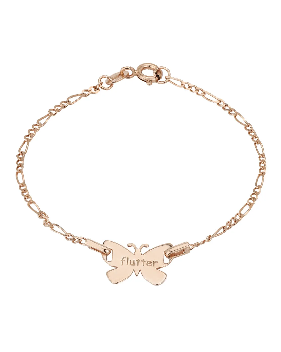 Carlton London 925 Sterling Silver Rhodium Plated Butterfly Charm Bracelet