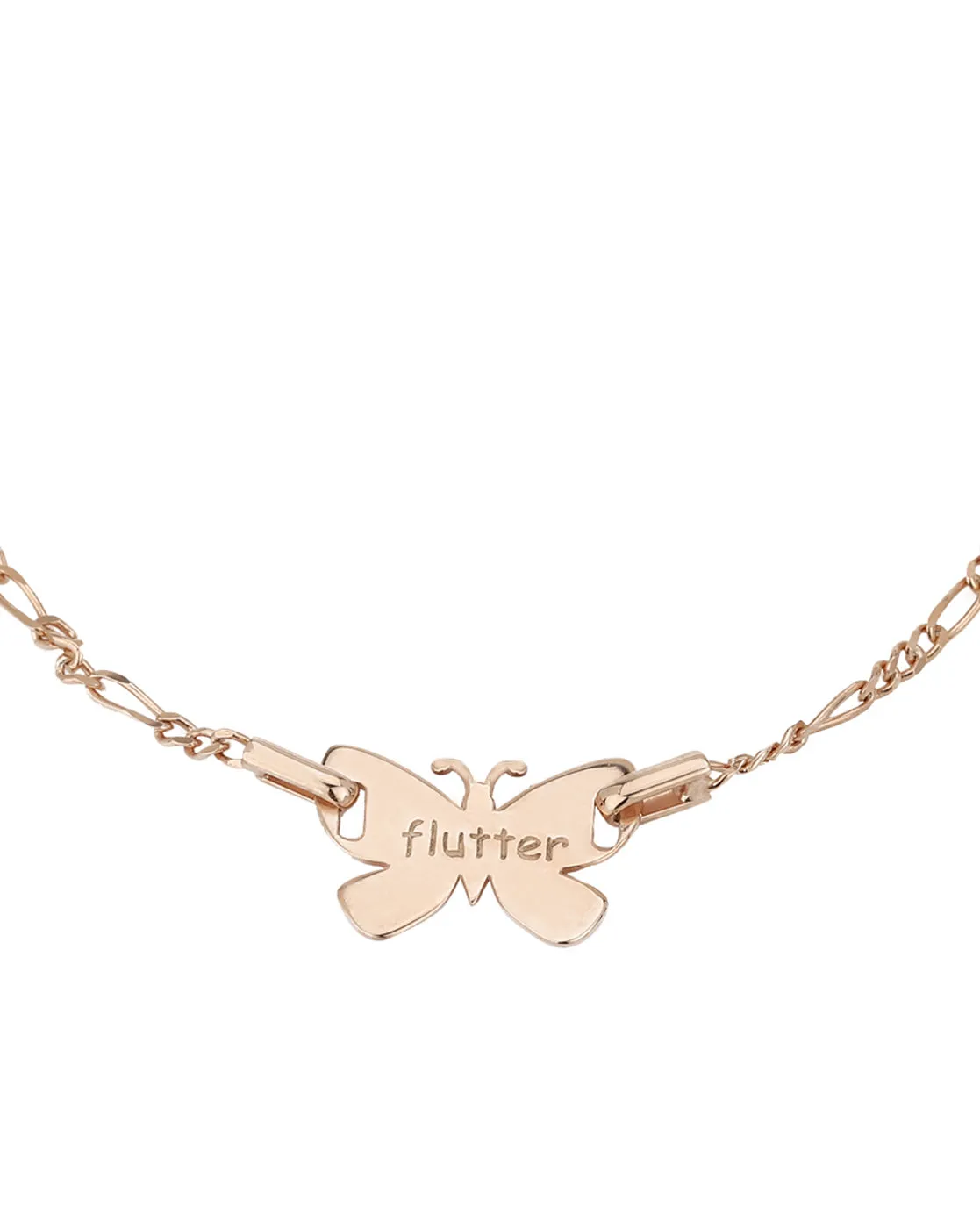 Carlton London 925 Sterling Silver Rhodium Plated Butterfly Charm Bracelet