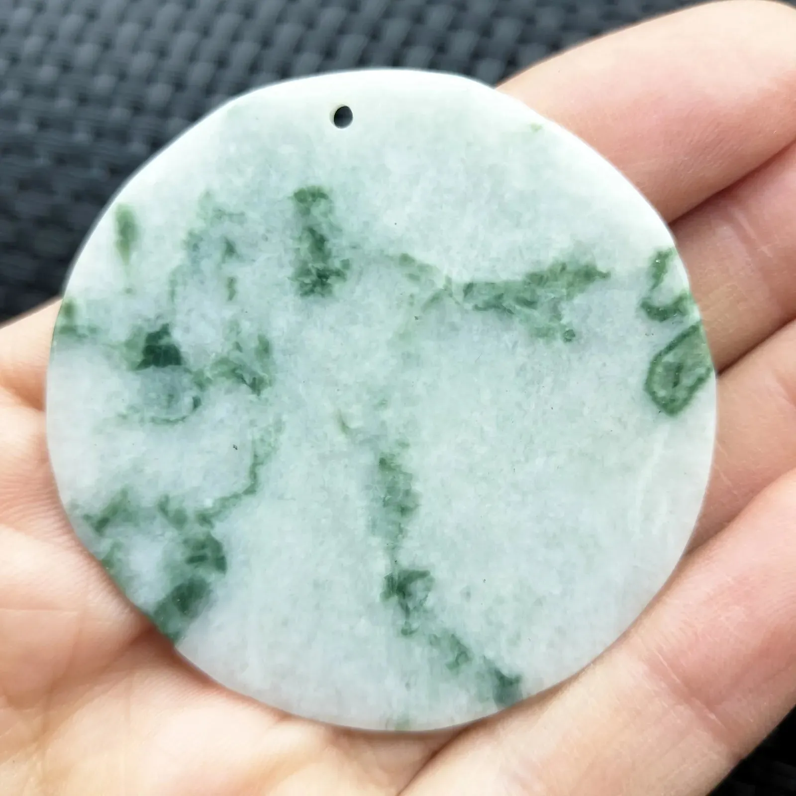 Certified Green Floral Natural Type A Jade Jadeite Carved Flower Pendant
