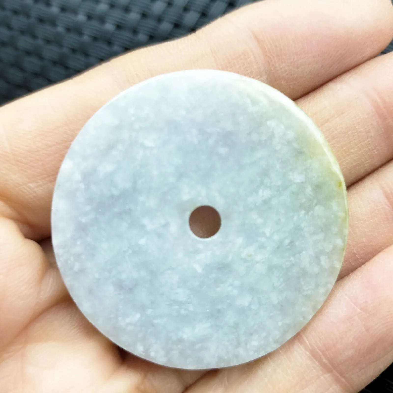 Certified Lavender Natural A Jadeite Pendant Orchid Flower Circle Donut
