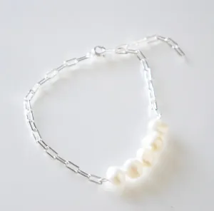 Chained Pearls .925 Sterling Silver Bracelet