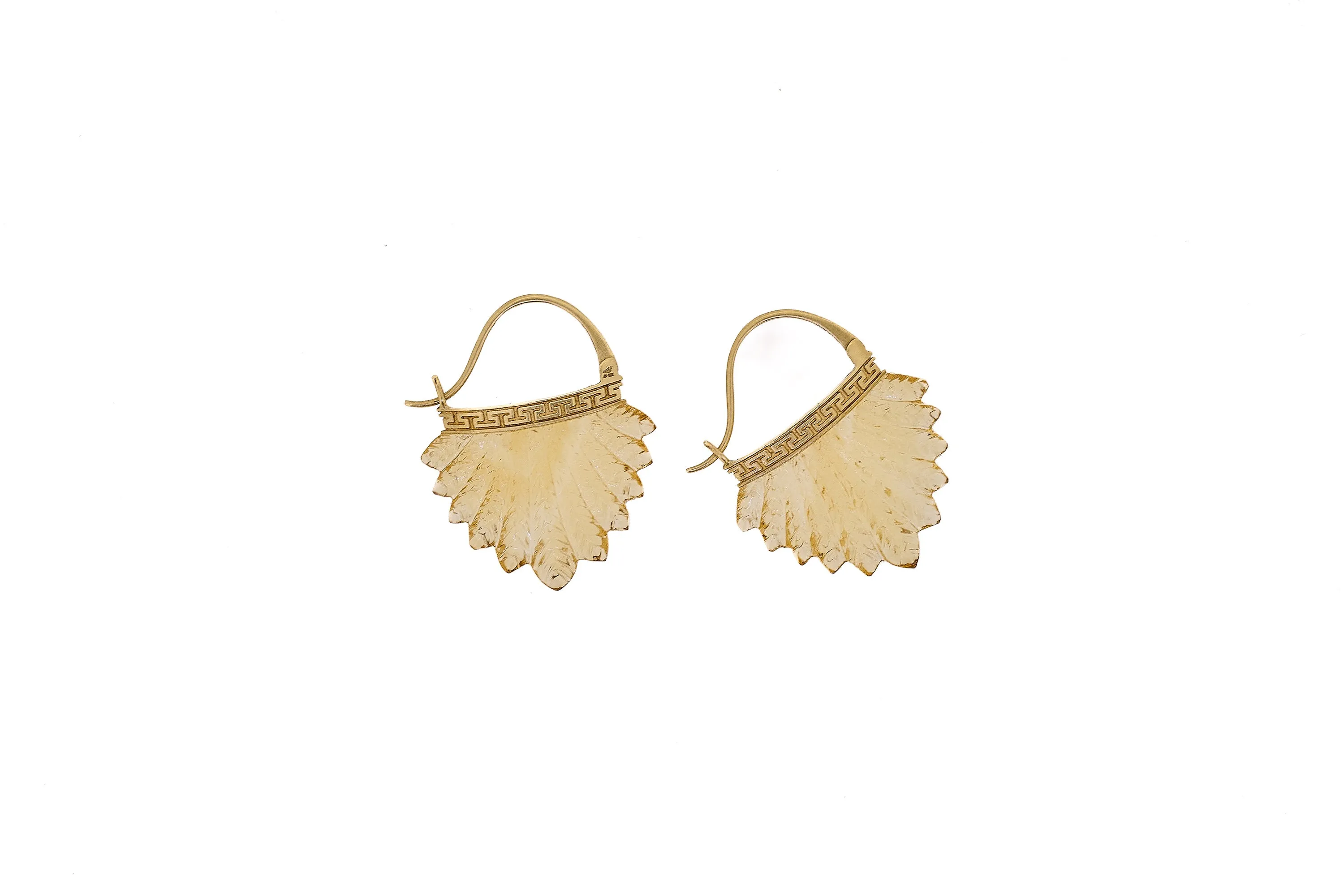 Citrine Feather Earrings