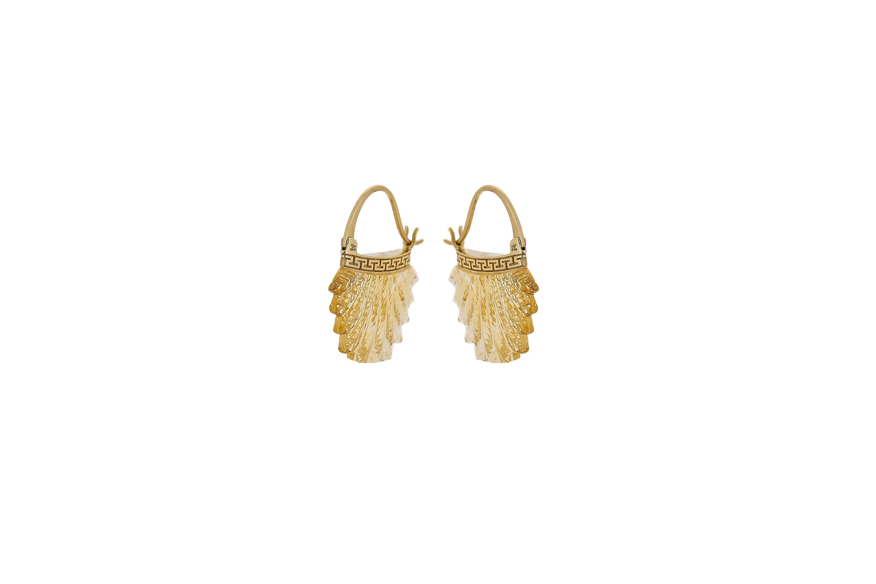 Citrine Feather Earrings