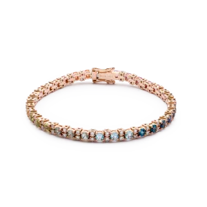 Collection Classics Tennis Bracelet Gold, Diamond 1.44 ct, sapphire, peridot, amethyst, london blue and swiss topaz