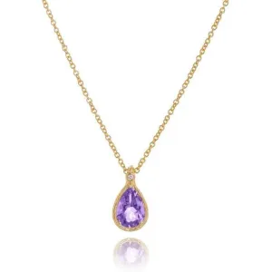 Color Collection 14KT Yellow Gold Amethyst & Diamond Pendant Necklace