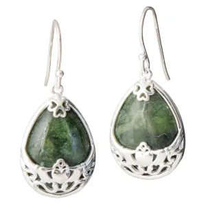 Connemara Marble Claddagh Basket Earrings
