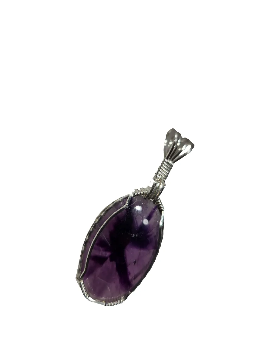 Custom Wire Wrapped Atomic Amethyst Necklace/Pendant Sterling Silver