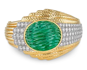 David Webb Emerald Bangle, 61.04 Carats