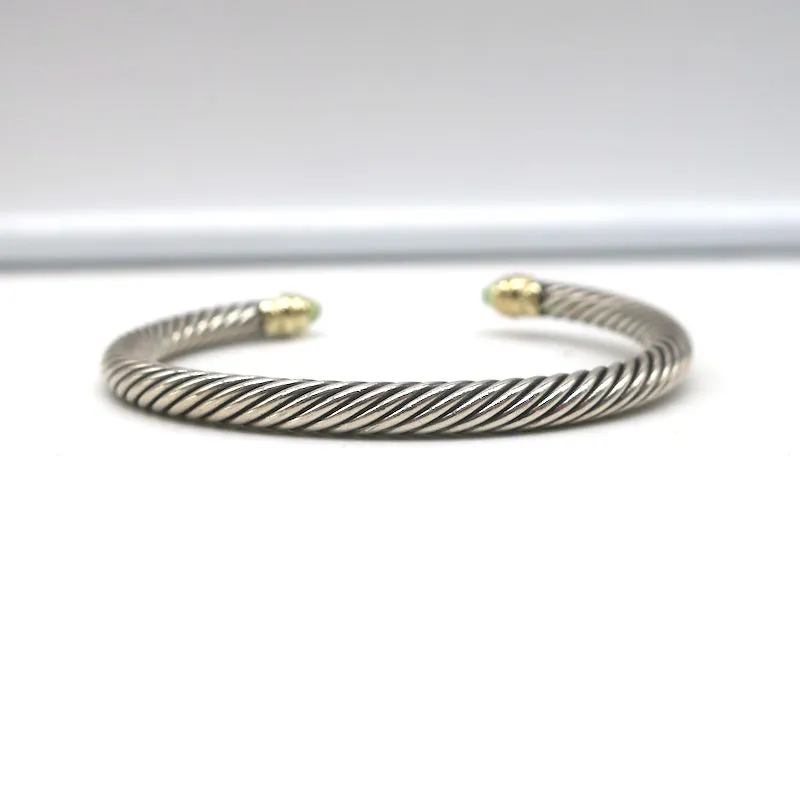 David Yurman Cable Classics Bracelet Sterling Silver with Peridot & 14k Gold