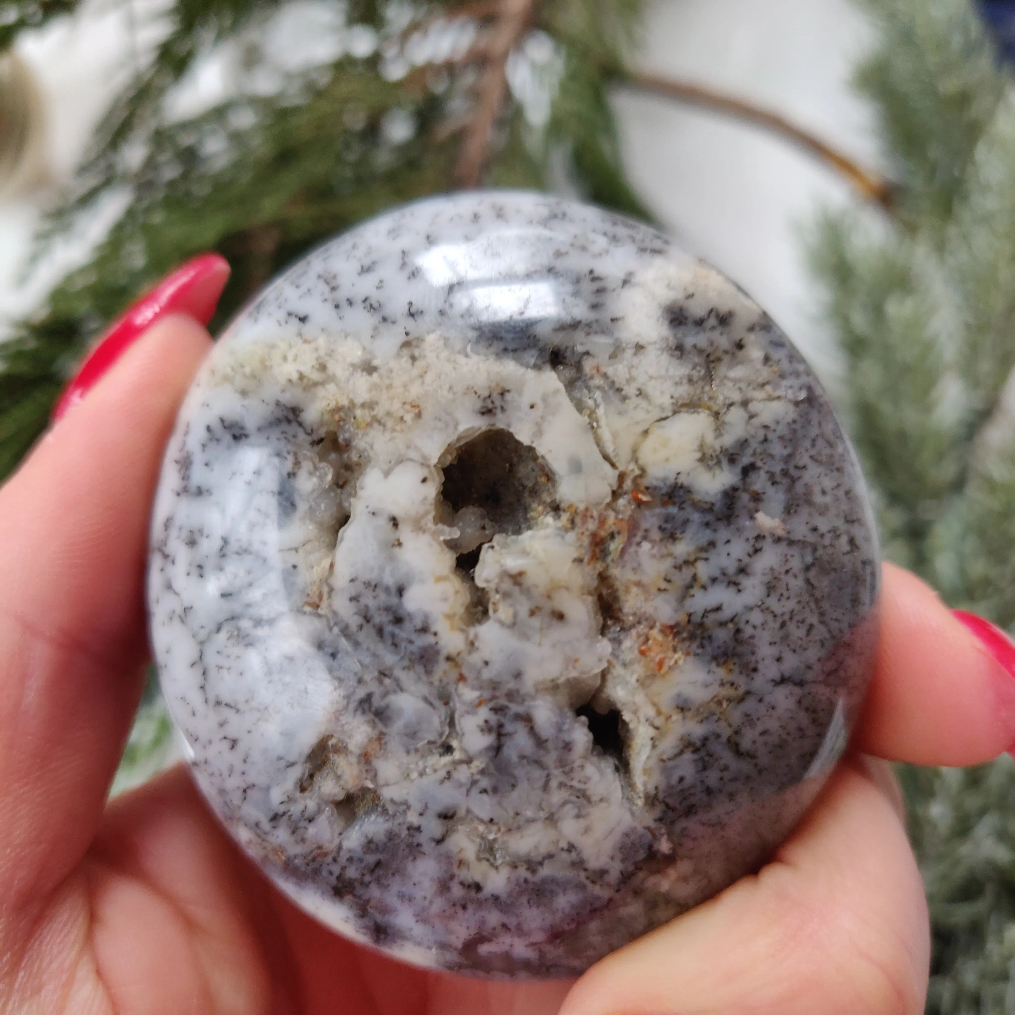 Dendritic Opal  Palm Stone (#21)