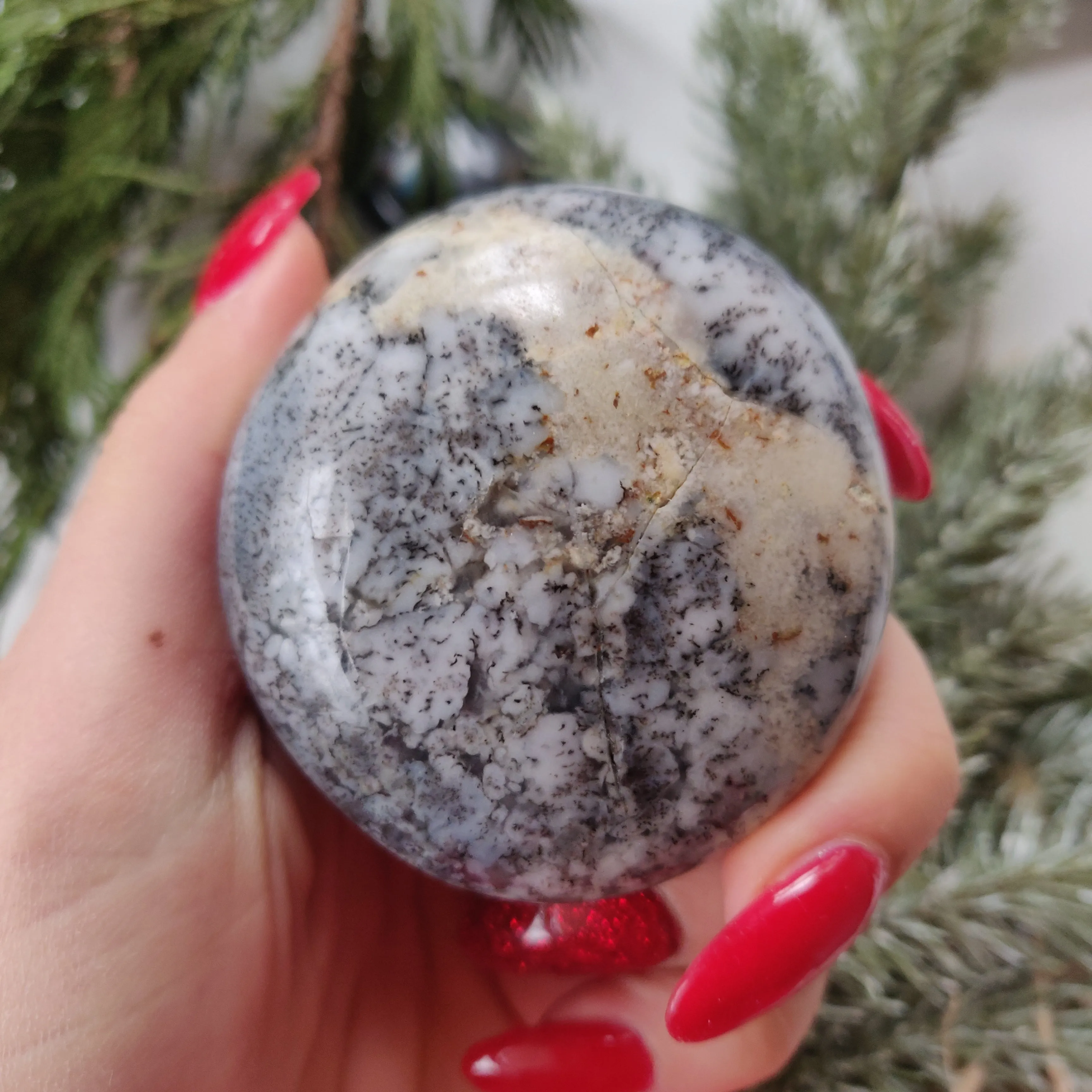 Dendritic Opal  Palm Stone (#21)