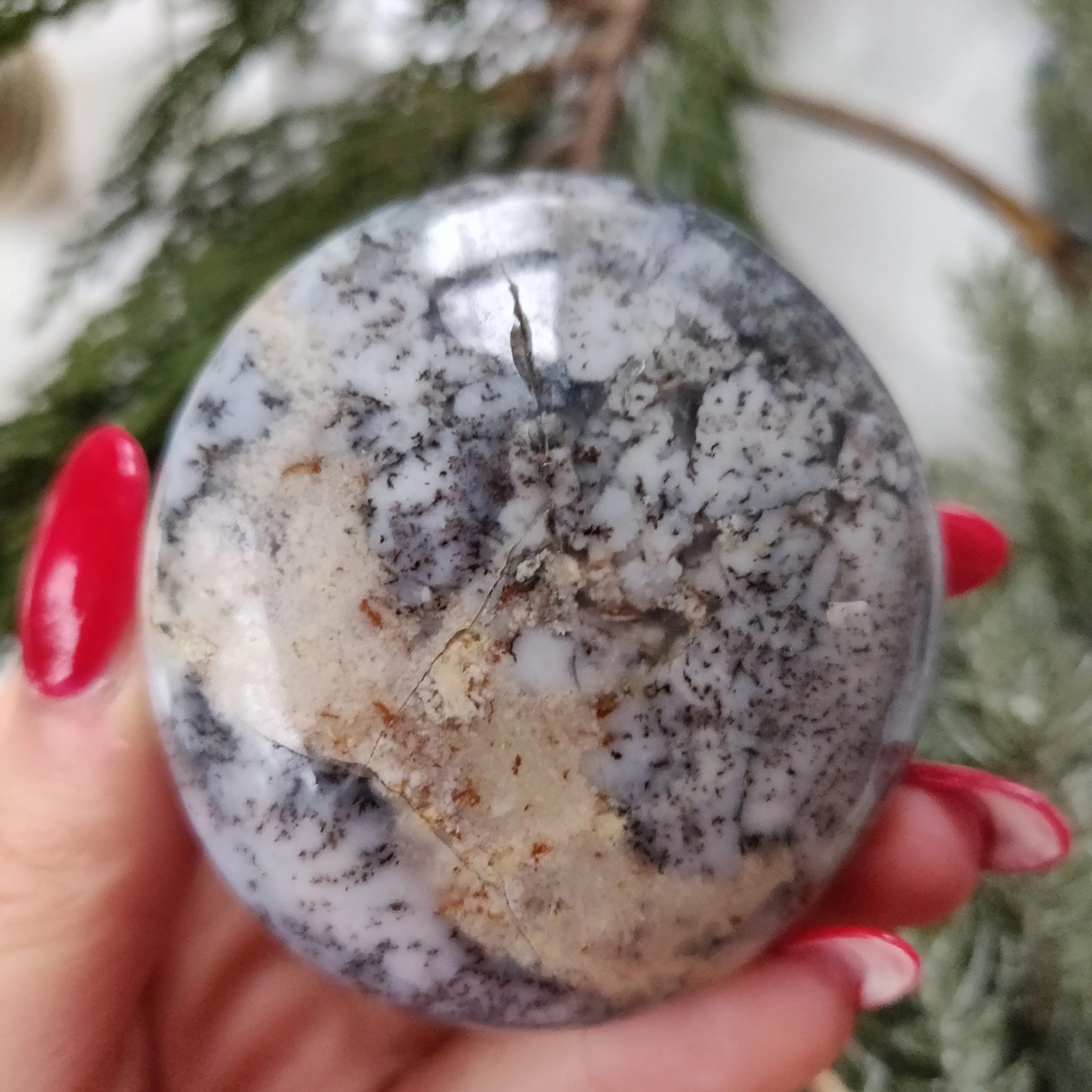 Dendritic Opal  Palm Stone (#21)