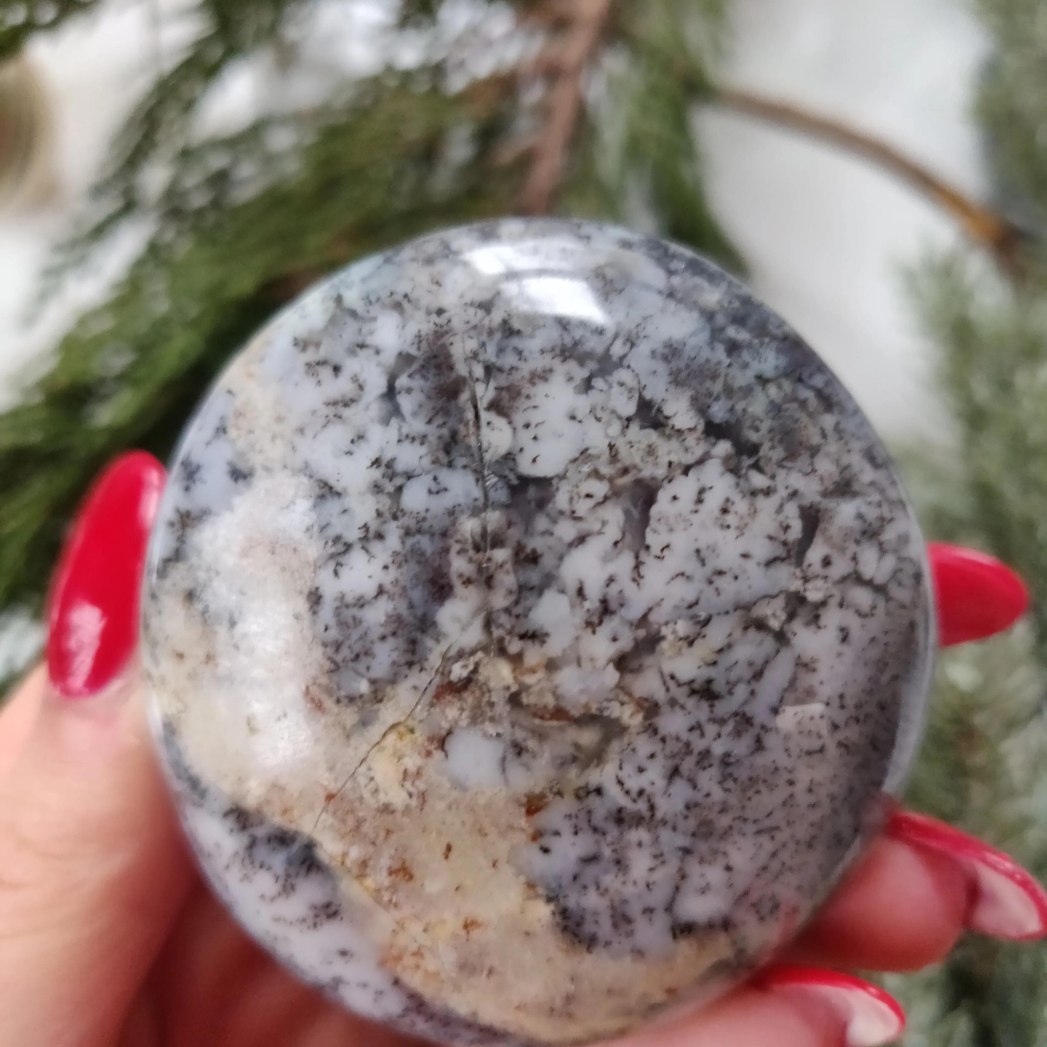 Dendritic Opal  Palm Stone (#21)