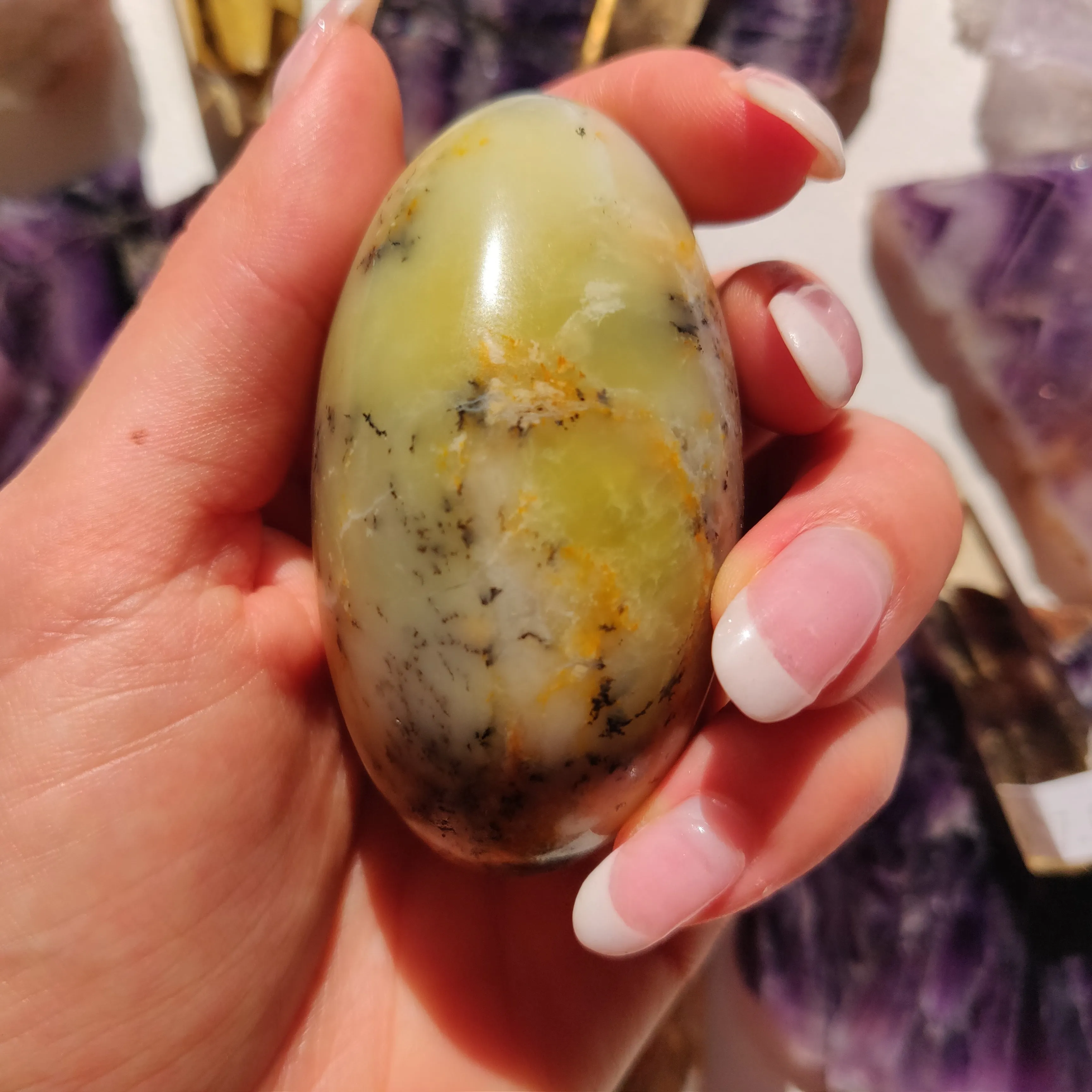 Dendritic Opal Palm Stone (#38)