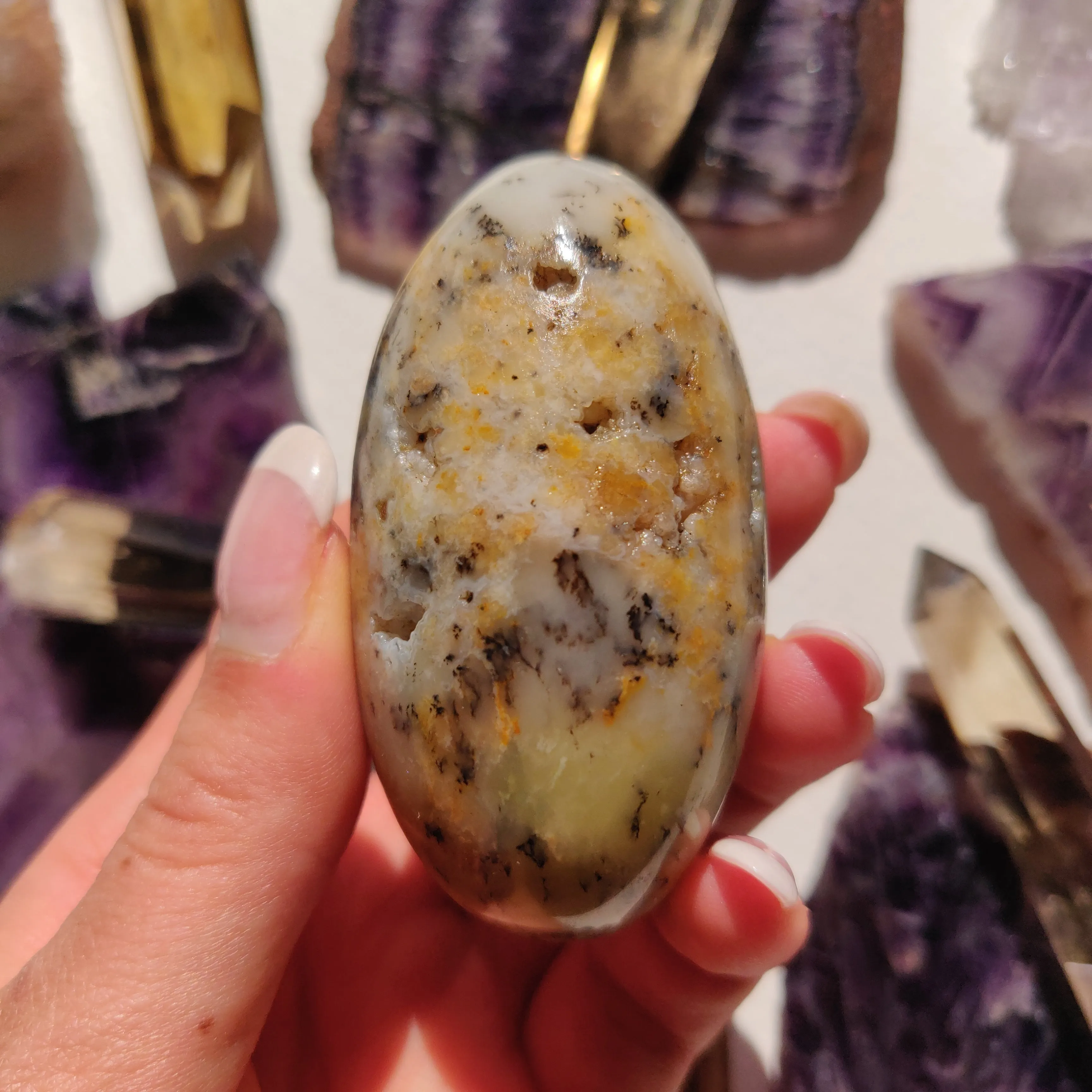 Dendritic Opal Palm Stone (#38)