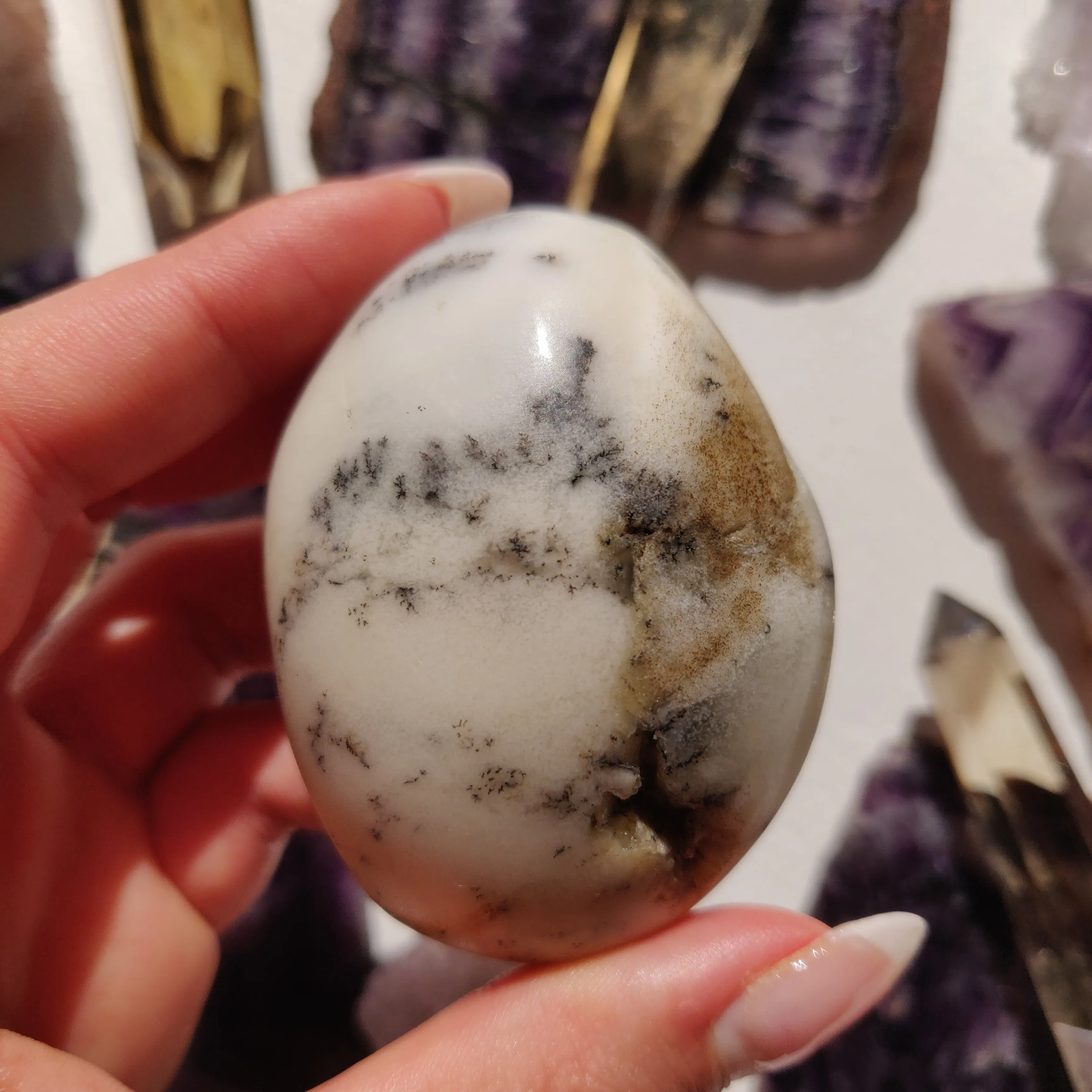 Dendritic Opal Palm Stone (#39)