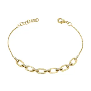 Diamond Rondell Oval Link Bracelet