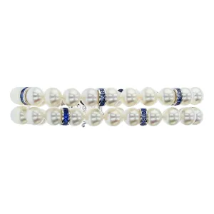 Double Akoya Pearl Bracelet with Blue Sapphires