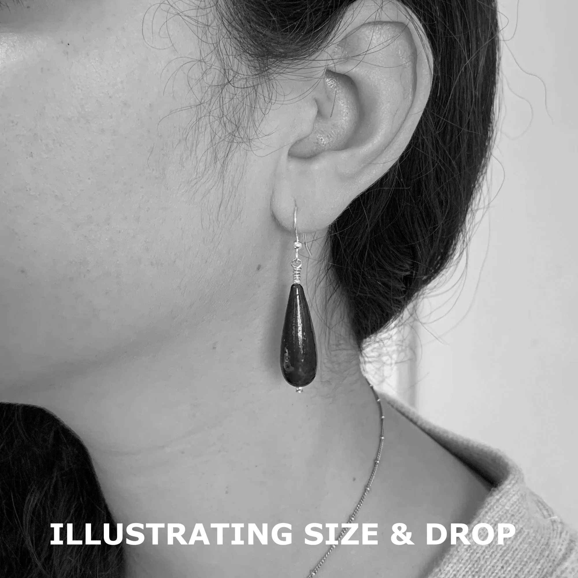 Earrings with teal (green jade) and aventurine swirl over gold Murano glass long pear drops