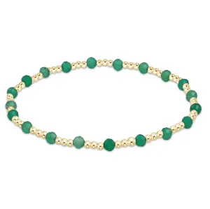 Enewton gemstone gold sincerity pattern 3mm bead bracelet - green onyx