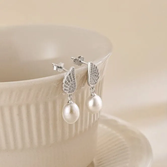 Fresh Water Pearl Wing Dropper Earrings ERLE024
