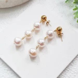 Freshwater pearl drop earrings for Modern and  Boho Brides