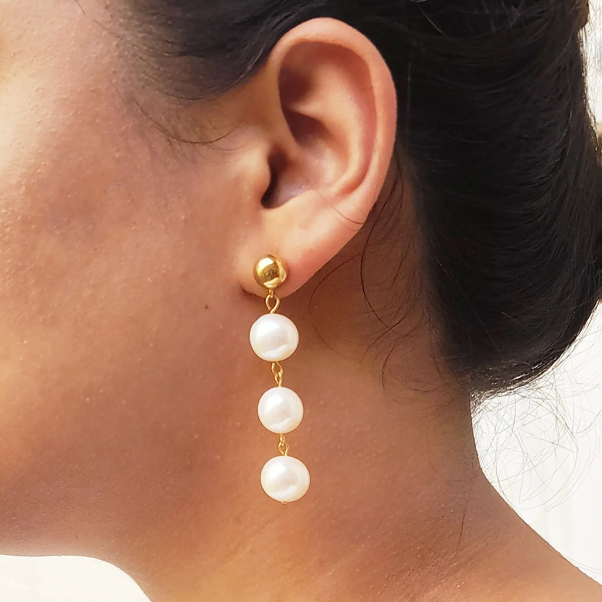 Freshwater pearl drop earrings for Modern and  Boho Brides