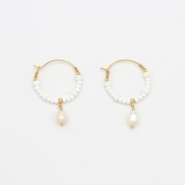 GIADA GEGAMBAR WIRE HOOP EARRINGS