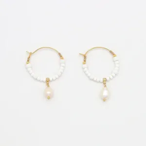 GIADA GEGAMBAR WIRE HOOP EARRINGS
