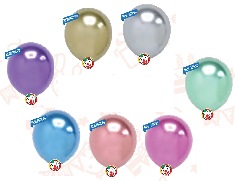 Globos Payaso 5in Balloon Platinum Assorted  100ct