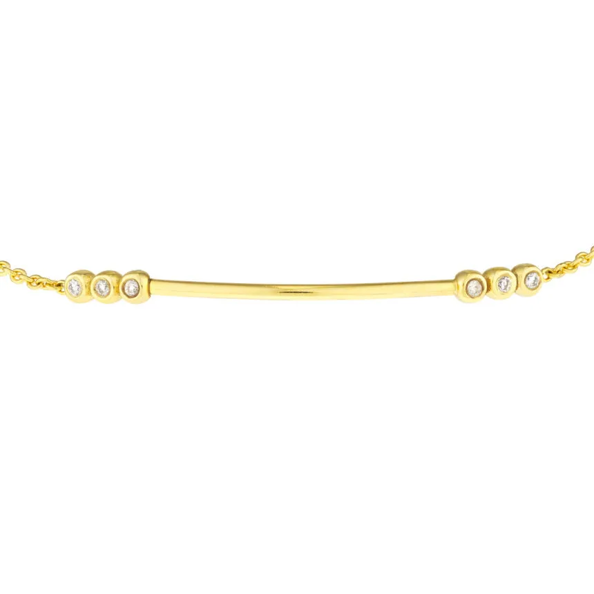 Gold Bar Bracelet With Diamonds