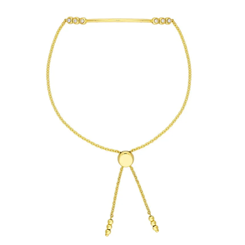 Gold Bar Bracelet With Diamonds