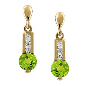 Gold Diamond And Peridot Earrings