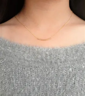 Gold Filled Tube Bar Necklace - Fidget Necklace