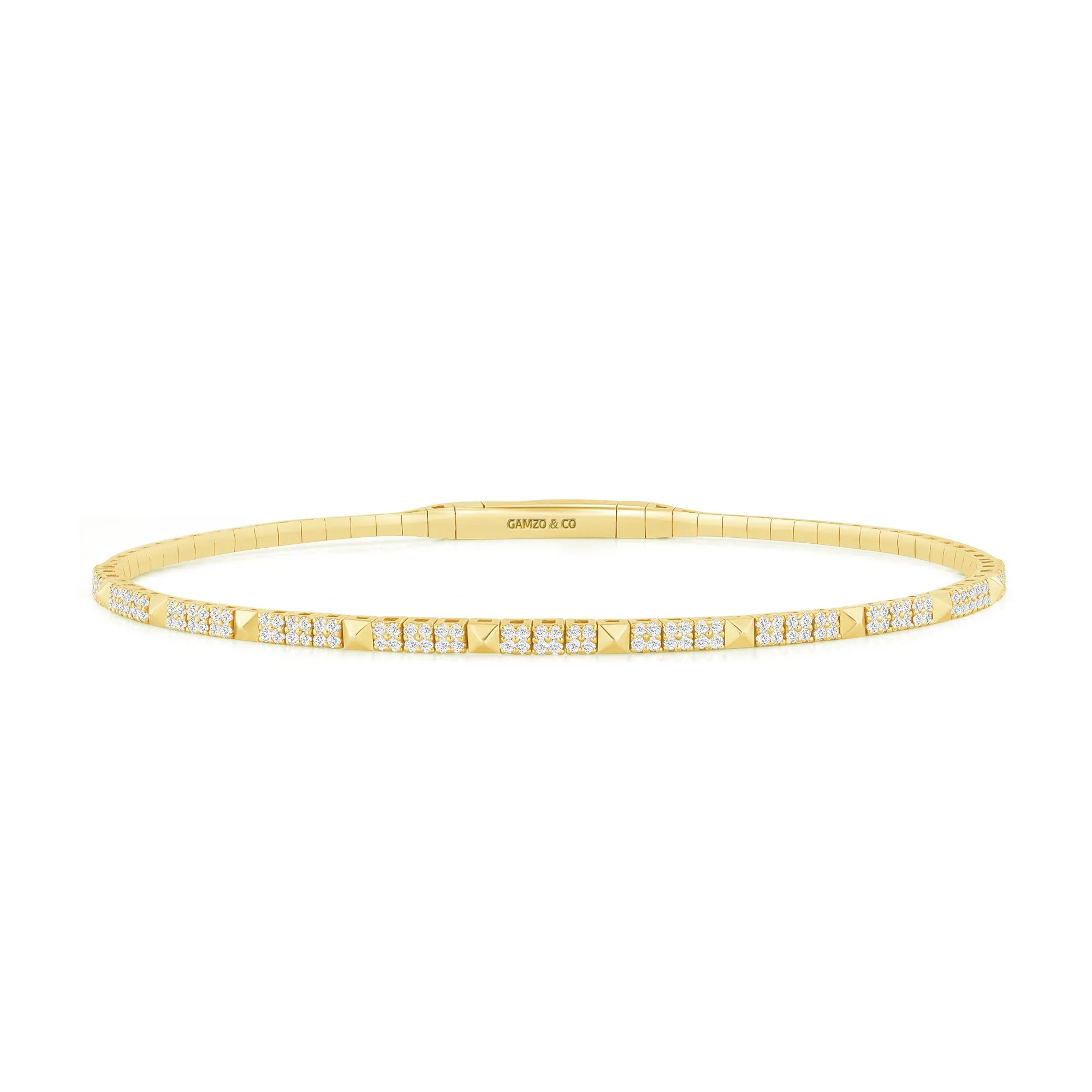 Gold Natural Diamond Bangle