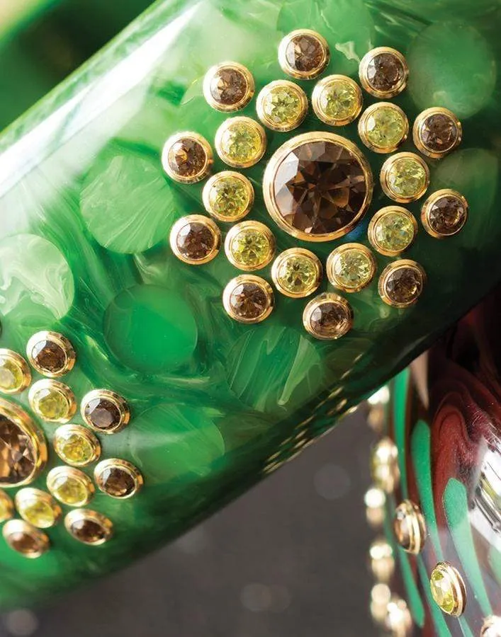 Green Gemstone Bakelite Bangle