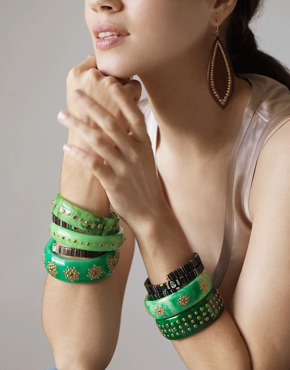 Green Gemstone Bakelite Bangle
