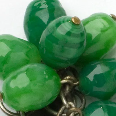 Jade Bead Dangling Earrings by Louis Rousselet