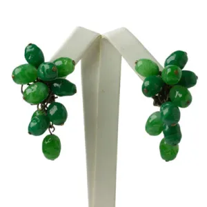 Jade Bead Dangling Earrings by Louis Rousselet