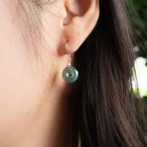 Jade Donut Diamond 14k White Gold Earrings